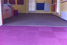 Cleaning a Purple Carpet in a School in Romford