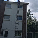 Gutter Cleaning Using a Ladder